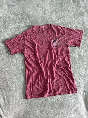 Graphic tee tshirt top comfort colors crew neck 100% cotton pink beach palm tree